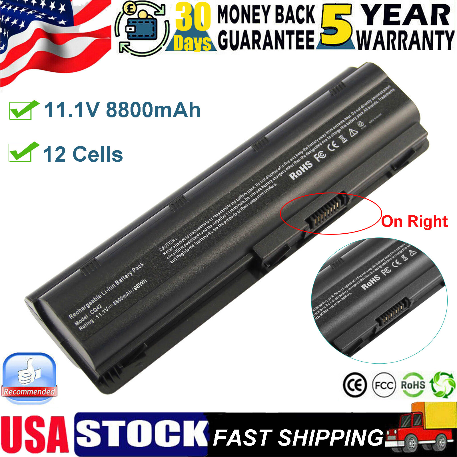 12 Cells DM4 Battery for HP Pavilion dv7 dv6 dv5 g6 g7 CQ42 CQ43 CQ72 MU06 MU09