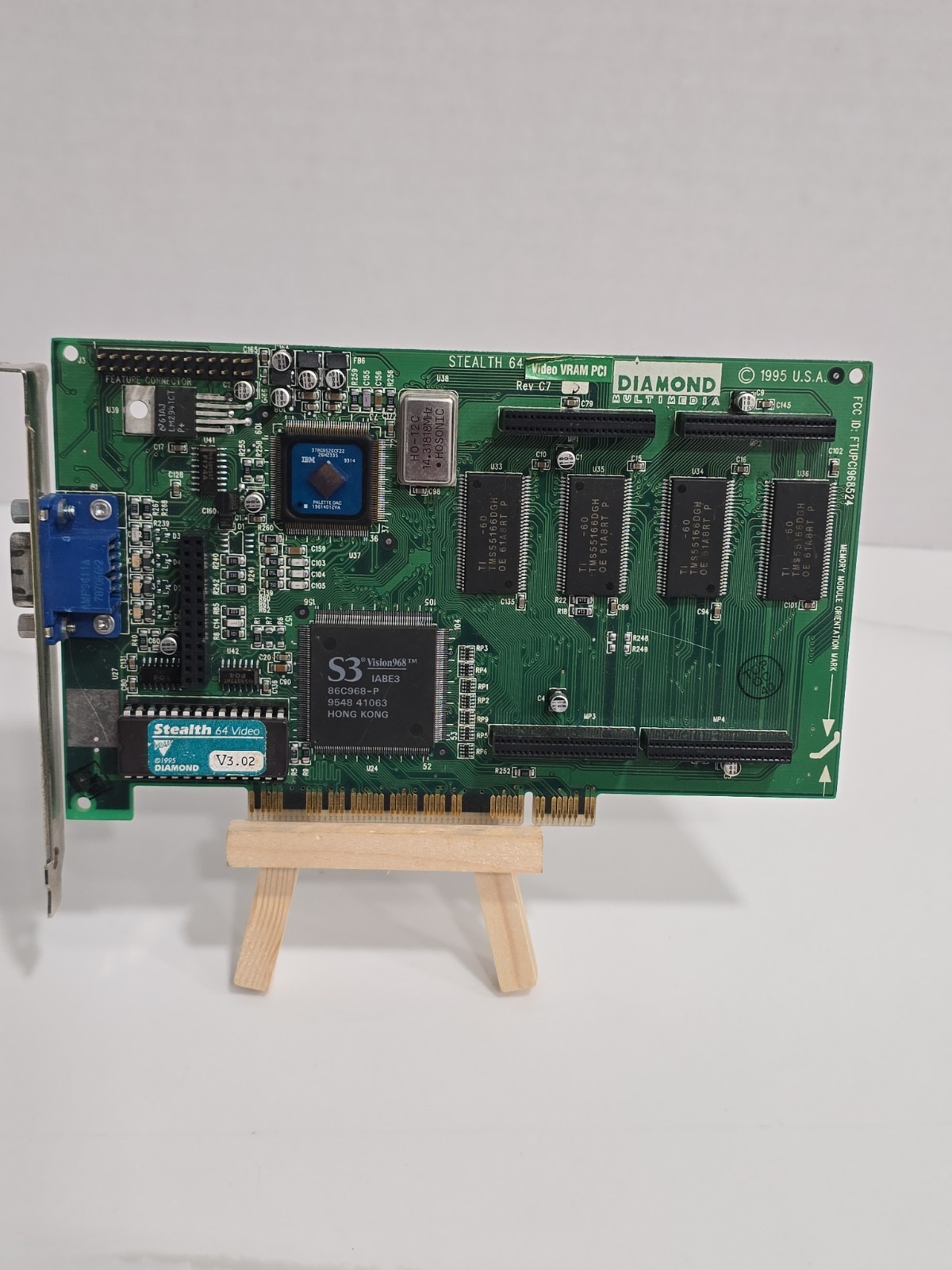 Diamond Multimedia Stealth 64 VRAM PCI v3.02 Rev C7 S3 Vision 968 VGA Card RARE
