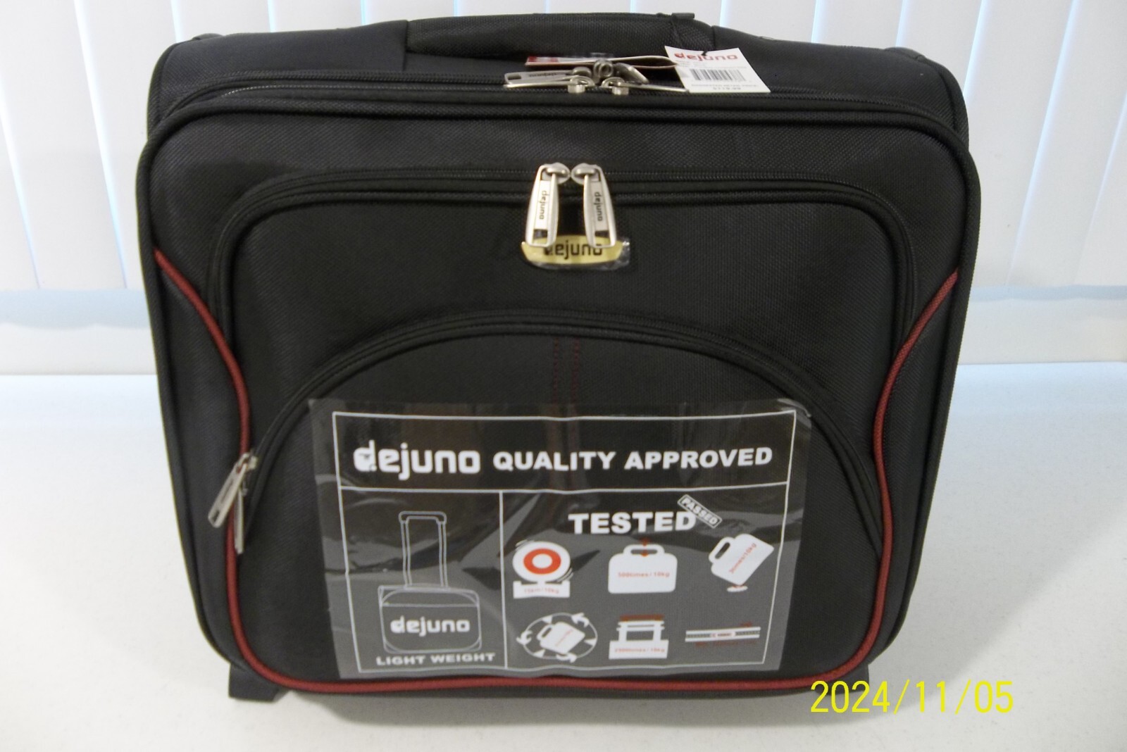 Briefcase Computer Case Dejuno Model PRC22-BK Rolling 17″ Laptop One Size Black