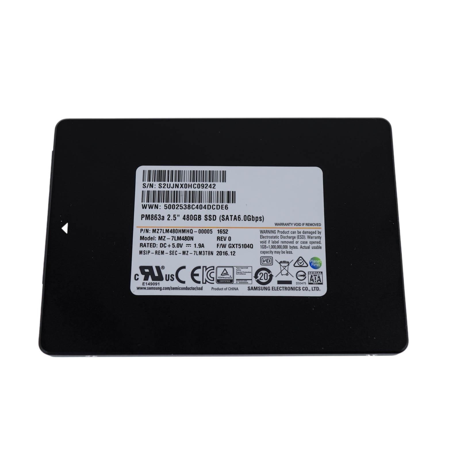 Samsung PM863a MZ-7LM480N 480GB SSD 2.5″ SATA III 6G MZ7LM480HMHQ-00005