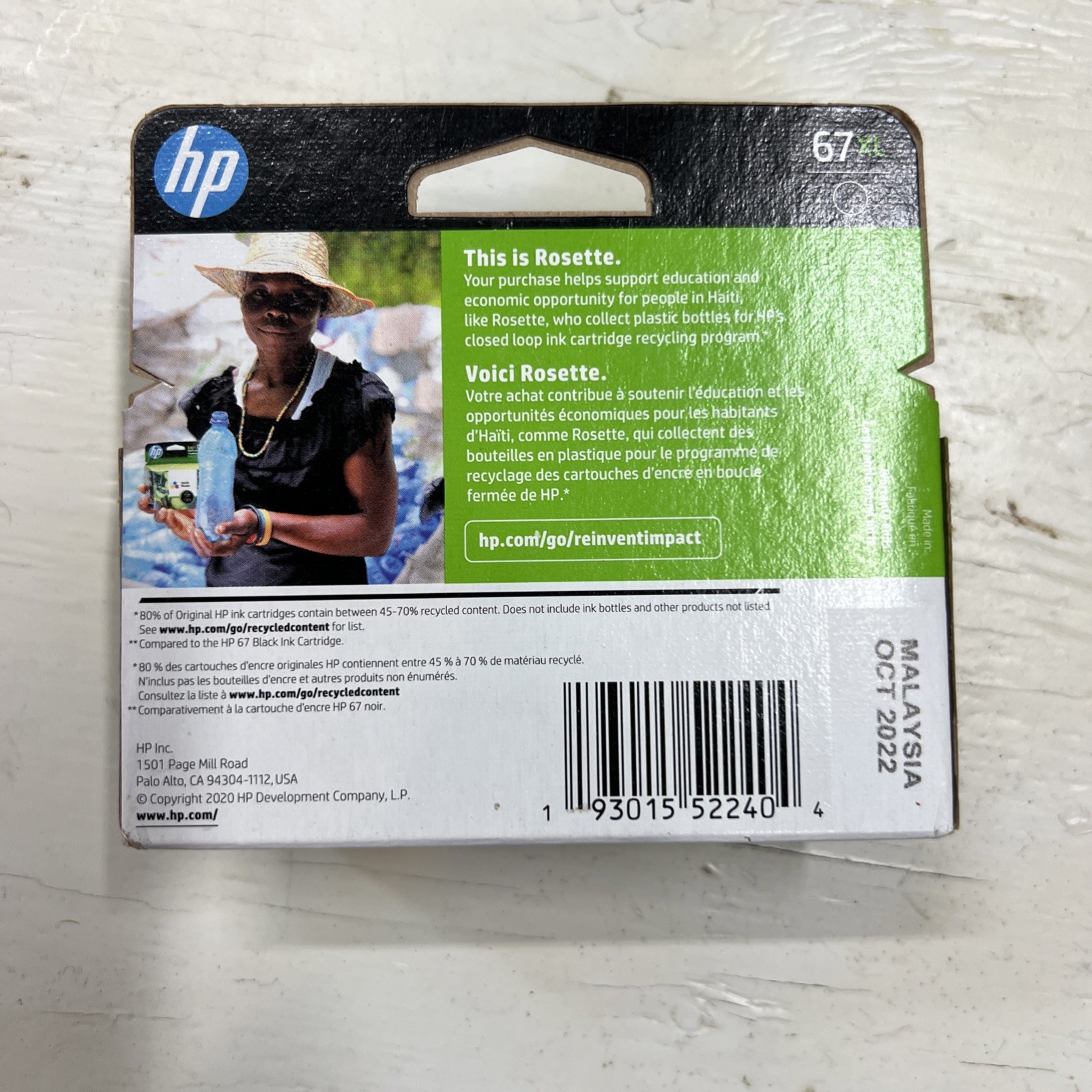 HP 67XL Tri-Color Ink Cartridge New Genuine High Yield Exp 10/22