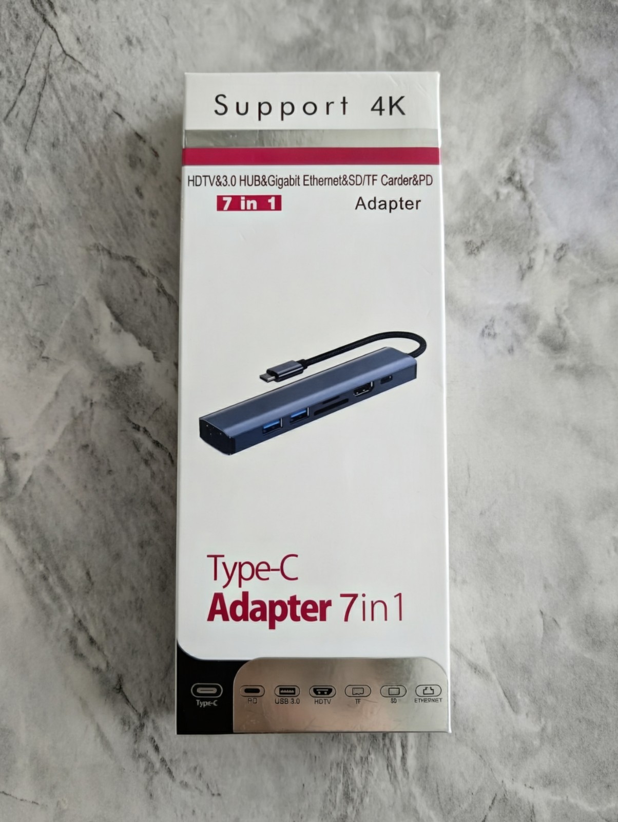 7-in-1 USB-C Hub Adapter | 4K HDMI | Gigabit Ethernet | 100W PD | USB 3.0 | NEW