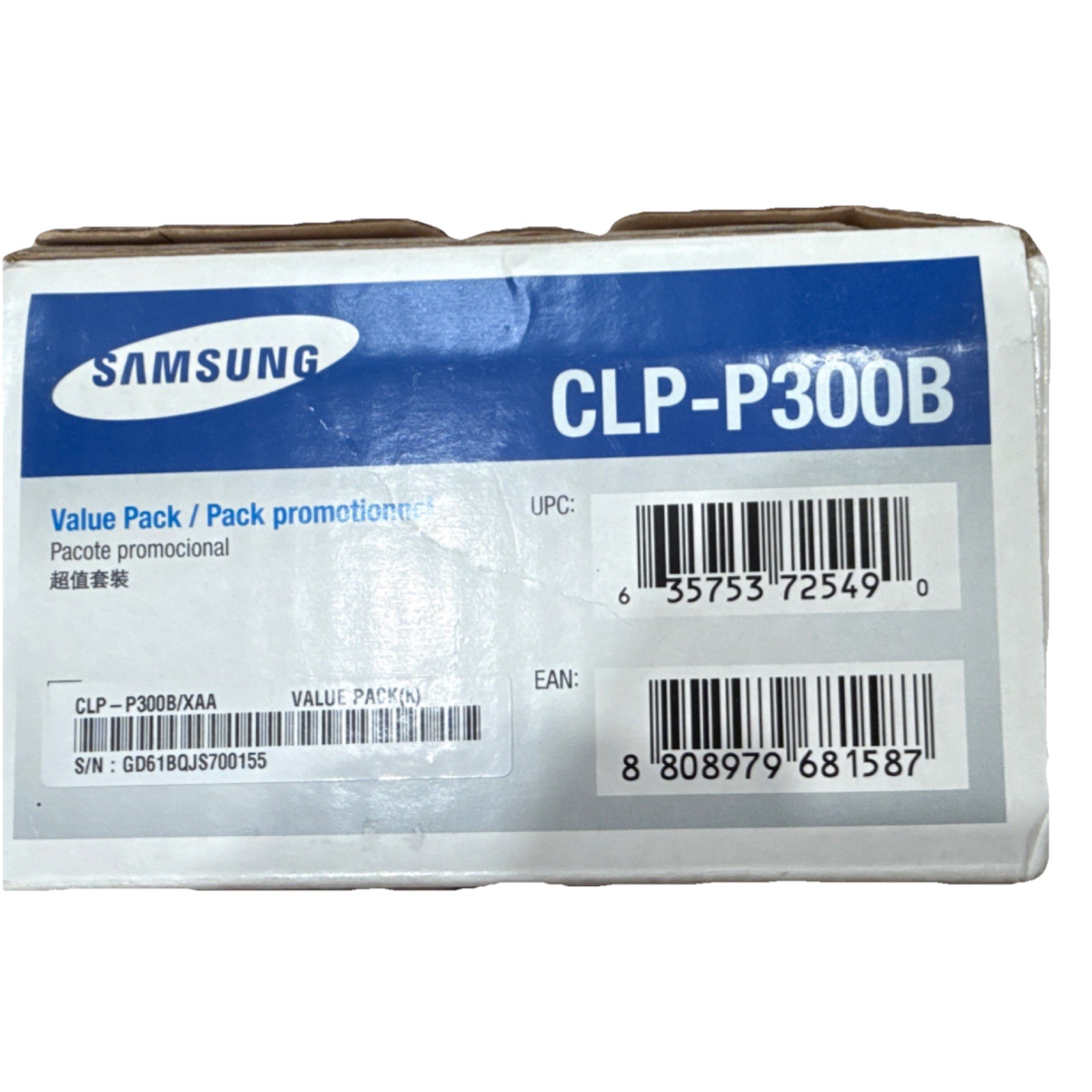 Samsung CLP-P300B Value Pack Black Toner For CLP-300 CLX-3160 CLX-2160