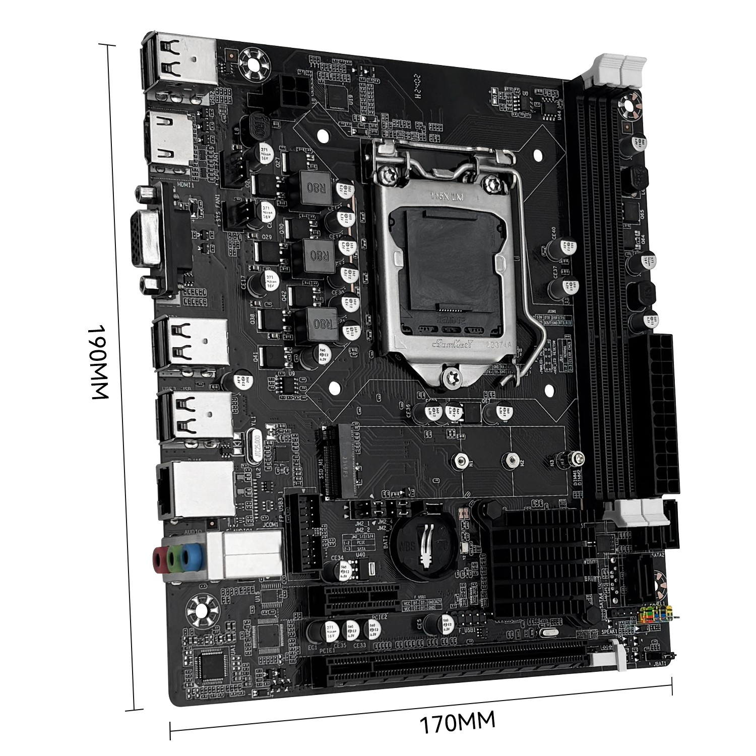 H61C Motherboard LGA 1155 2*DDR3 RAM w HDMI VGA for Intel i3 i5 i7 Core Pentium