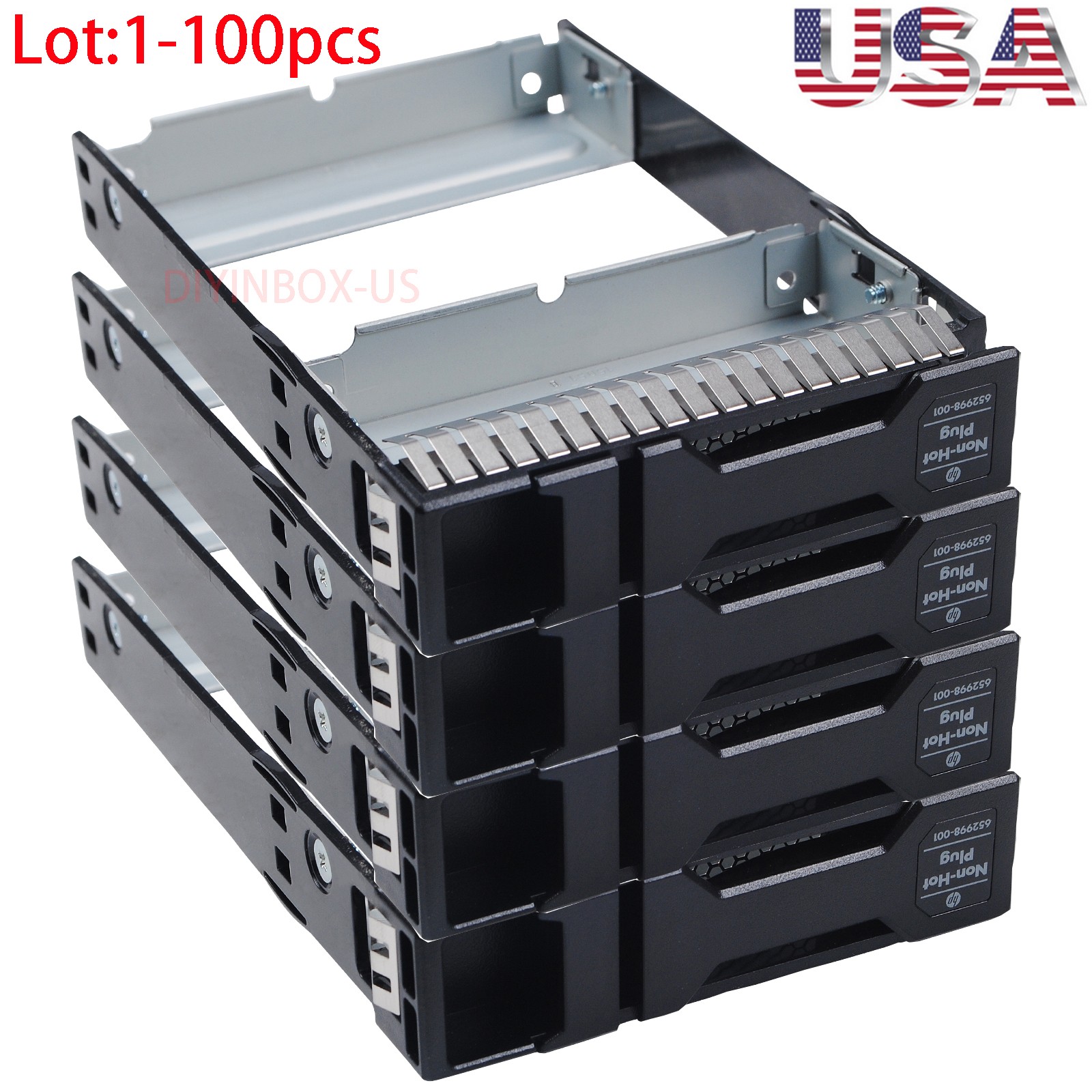 Lot HP 652998 Drive Tray caddy 3.5″ Non-Hot Plug Proliant DL320E ML310E DL160 G8