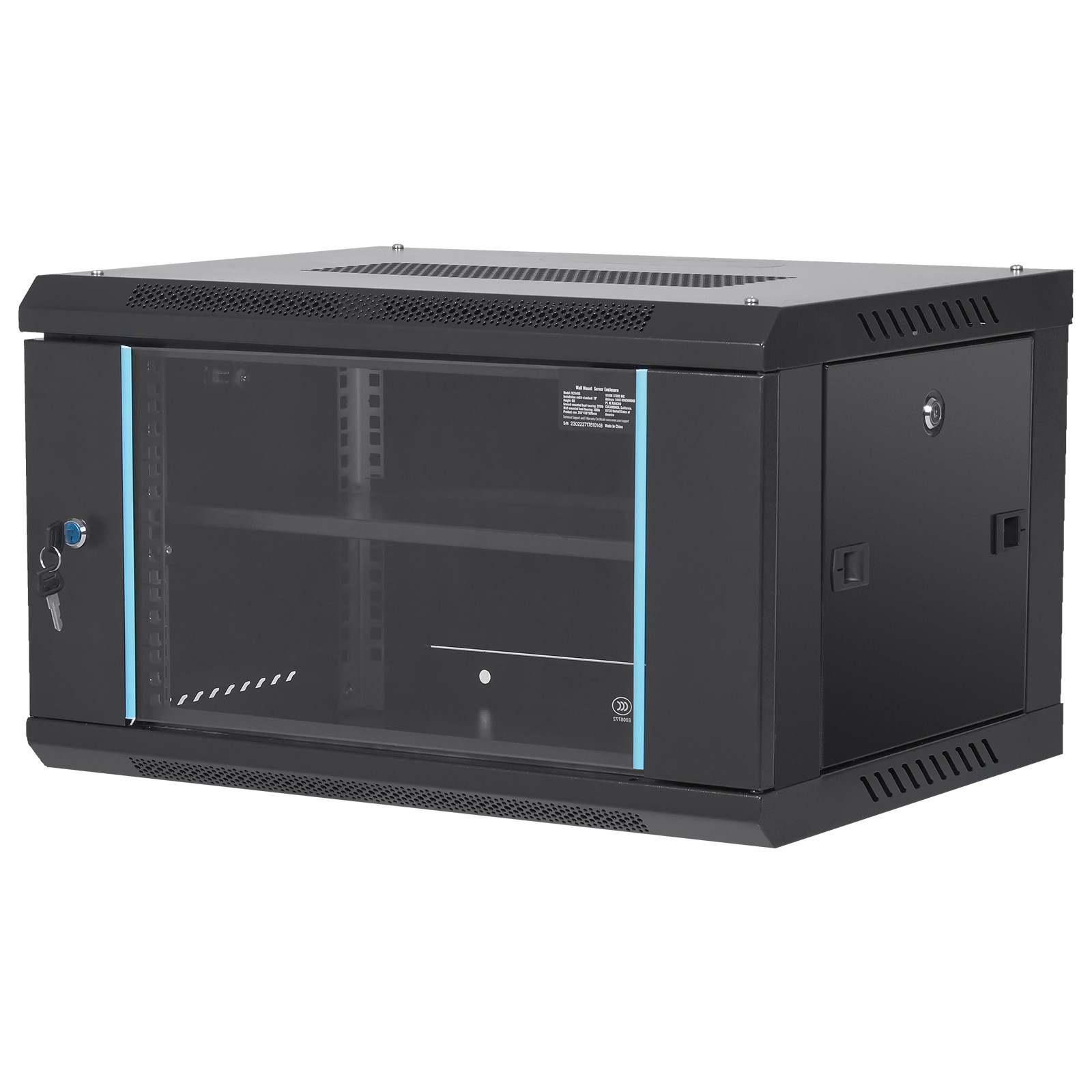 Uimoso 6U Wall Mount Network Server Rack Cabinet Enclosure 15.5” Deep Door Lock