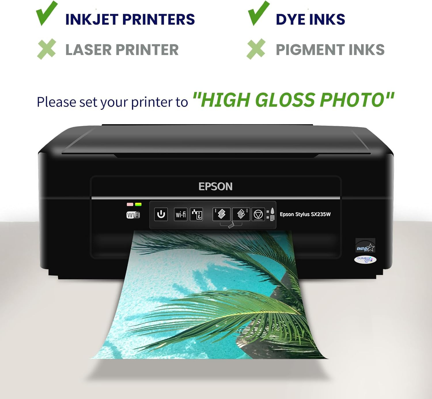 100 Sheets Glossy Photo Paper 8X10, Goefun 200GSM/54LB Inkjet Printer Paper for