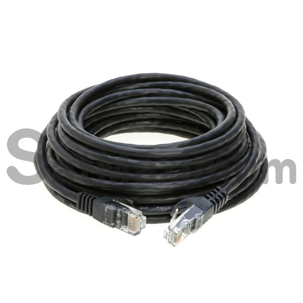 CAT5 Ethernet Network Patch Cable RJ-45 LAN Internet Cable Black 25FT – 200FT