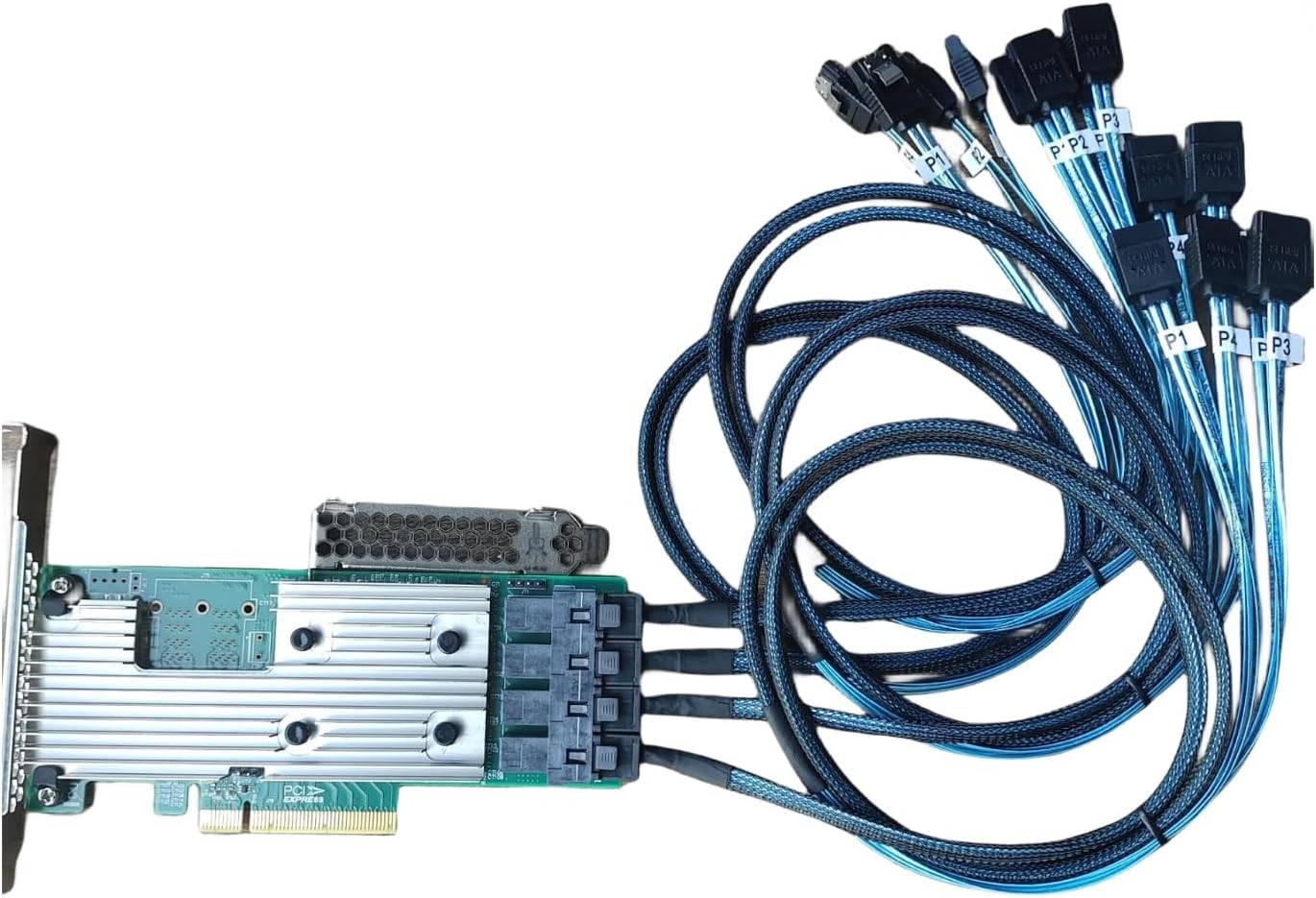 LSI 9305-16i SATA SAS 12Gbs Controller PCIe 3.0 x8 IT-Mode HBA + 4* 8643 Cable