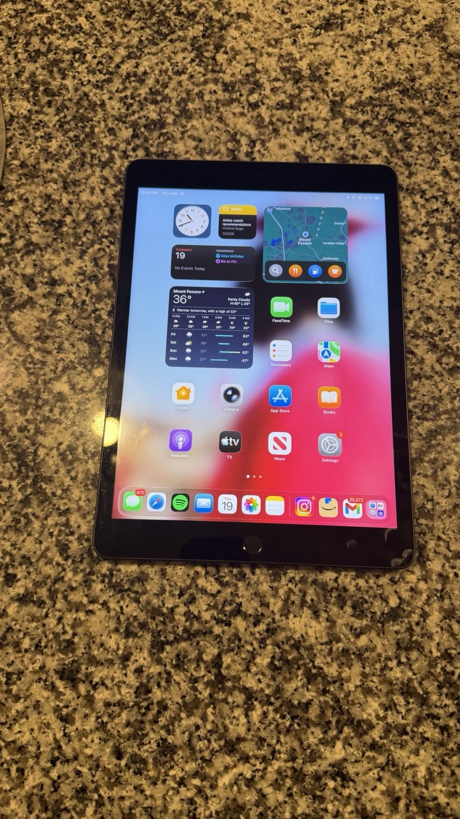 Apple iPad (9th Generation) 64GB Wi-Fi Tablet MK2K3LL/A Space Gray