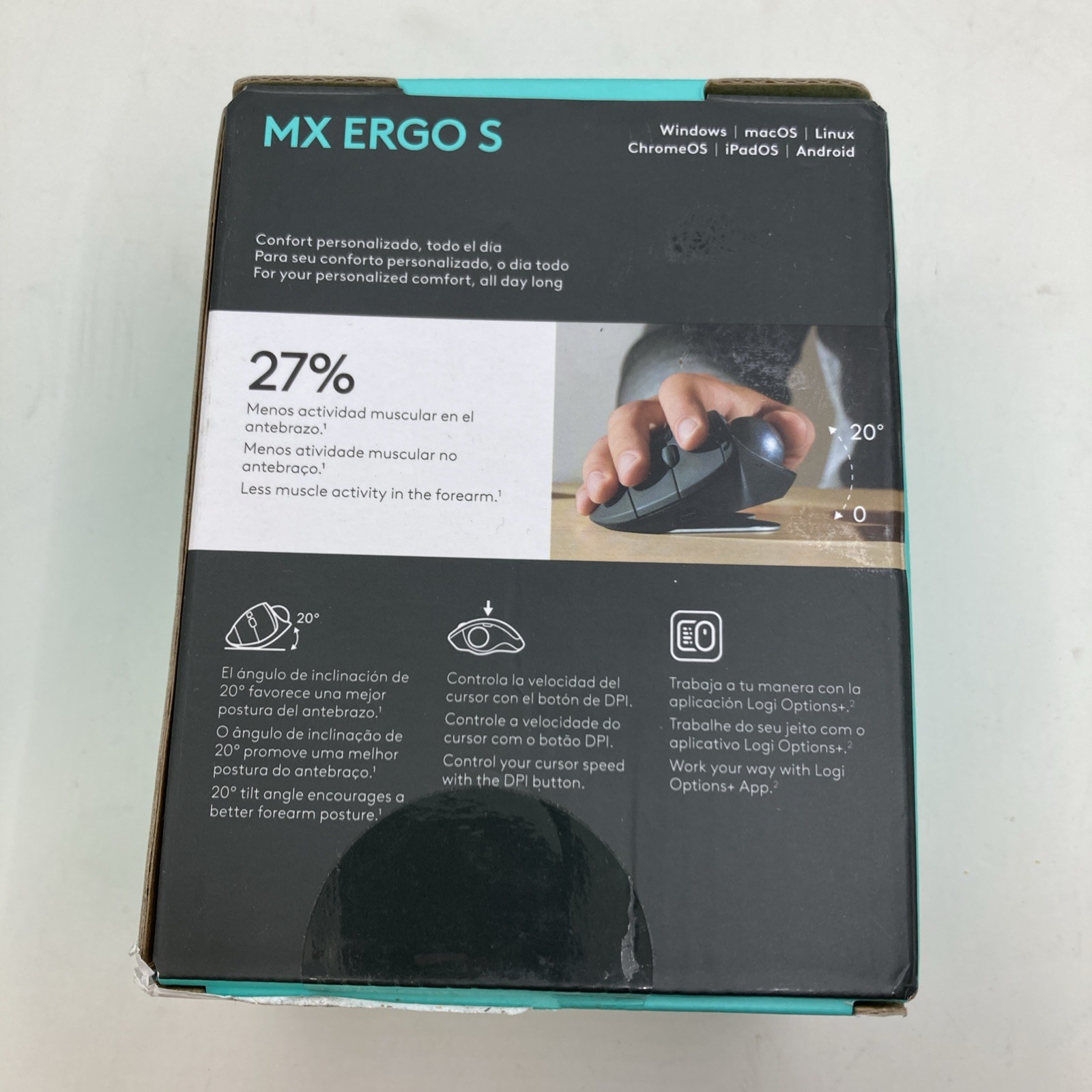 LOGITECH MX ERGO S ADVANCED WIRELESS TRACKBALL MOUSE USB-C MR0113 – GRAPHITE. Mr