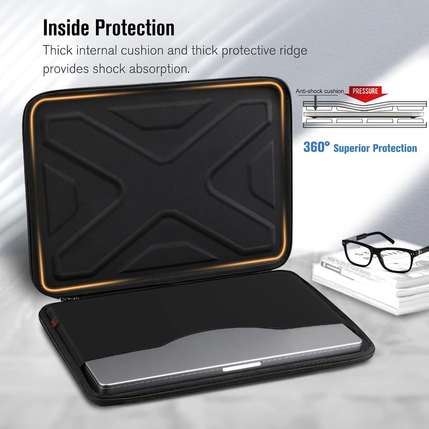 Hard Shell Laptop Sleeve Case for 16″ MacBook Pro, 15.6″ ASUS VivoBook, 15″ Dell