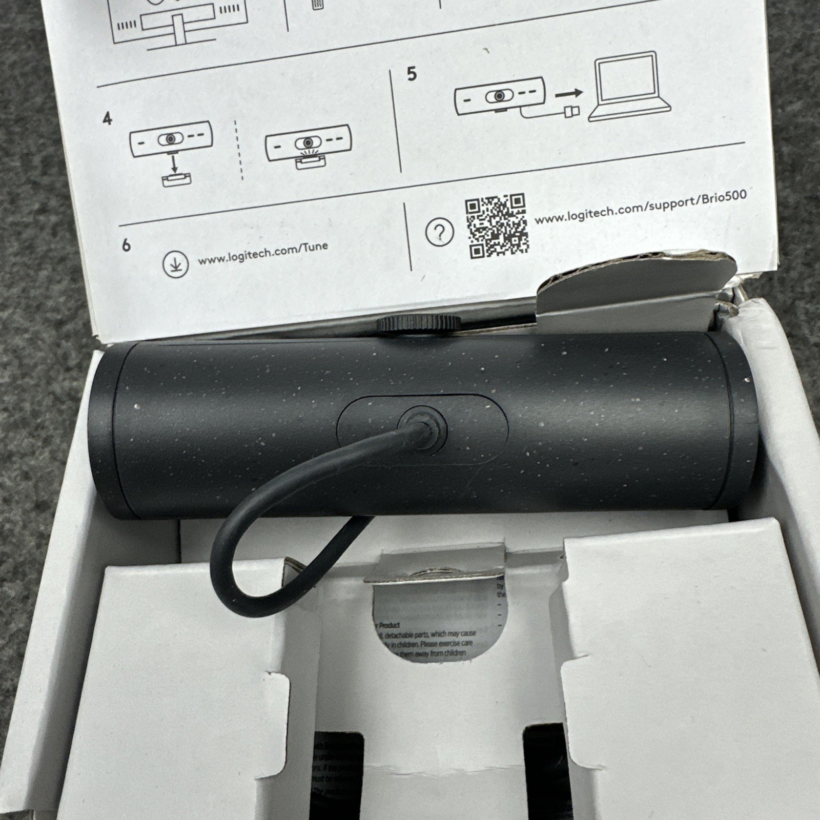 Logitech Brio 500 Full HD Webcam with HDR BLACK Speckle (960-001493) BOX DAMAGE