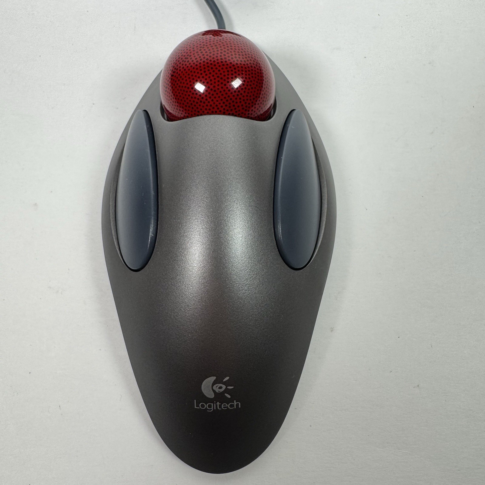 Logitech Trackman Marble Trackball Wired USB Grey Mouse T-BB14 Tested Working