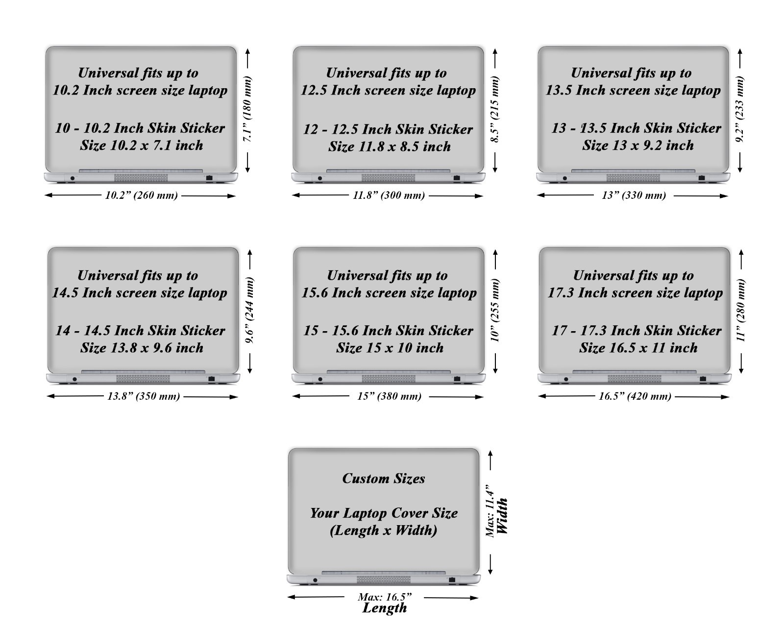 Universal Laptop Skin Sticker Decal 10 – 17.3 inch Vinyl Cover with Wrist Pads