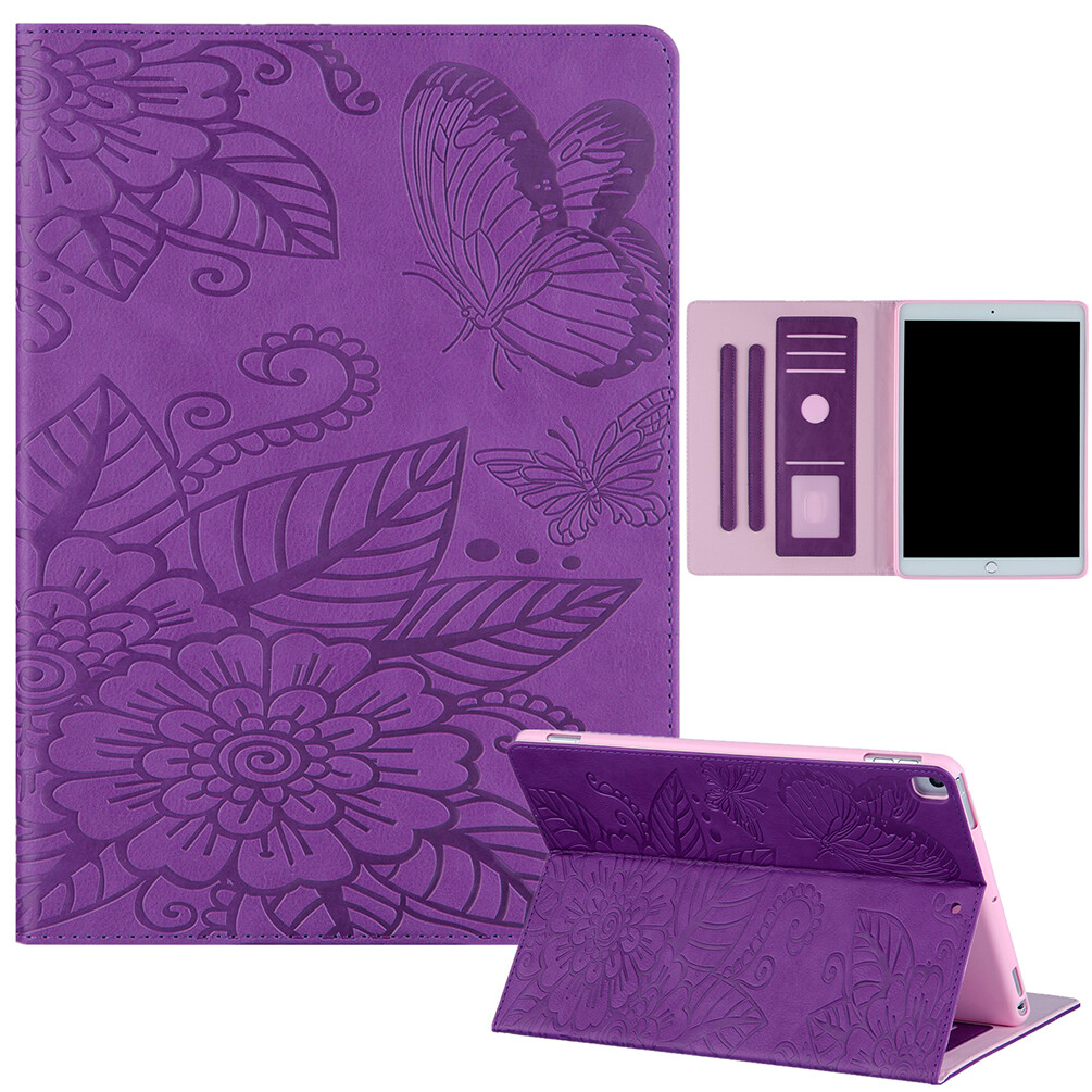 For Apple iPad 10.2″ 9th 8th 7th Generation Mini Flower Embossed TPU Case Cover