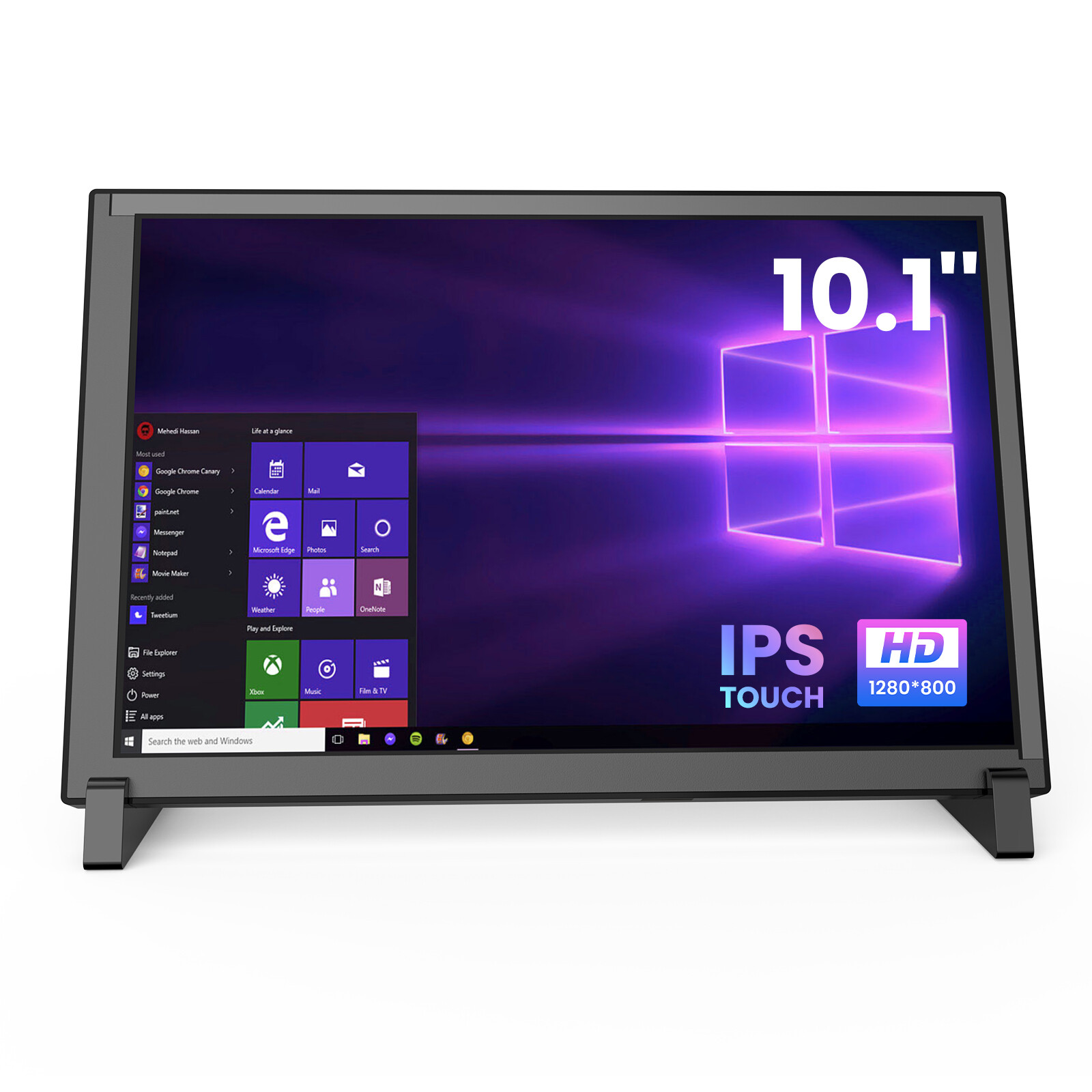 10.1in IPS HDMI Display Portable Touchscreen Gaming Monitor for Raspberry Pi PC
