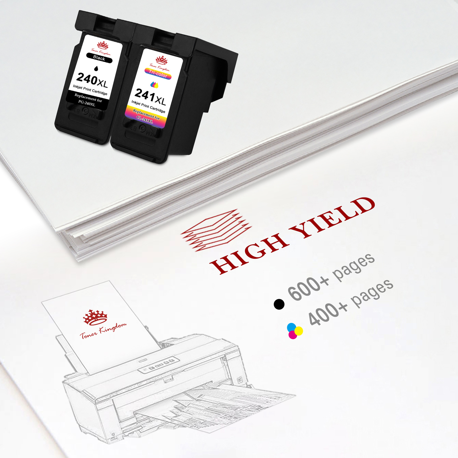 PG-240XL CL-241XL Ink Cartridge for Canon 240 241 Ink Cartridges 240XL Black Ink