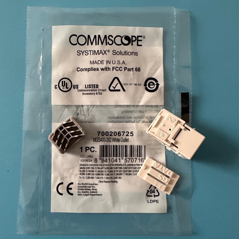 50PCS Fr CommScope Category 6 Gigabit Network Jack Module RJ45CAT6 MGS400-262 US