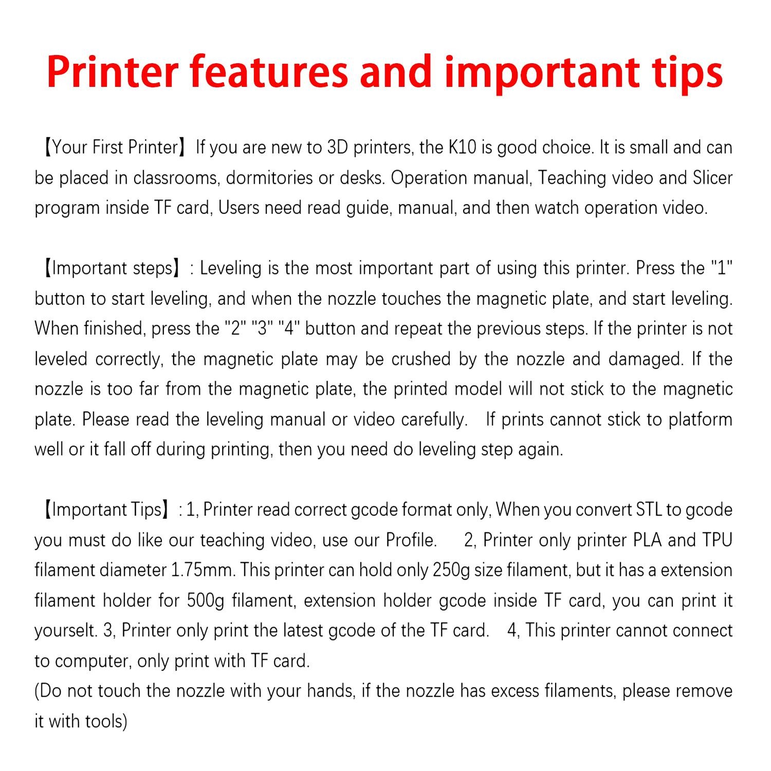 Easythreed 3d Printer Entry Level Compatible with Pla Tpu 1.75mm Filament Includ