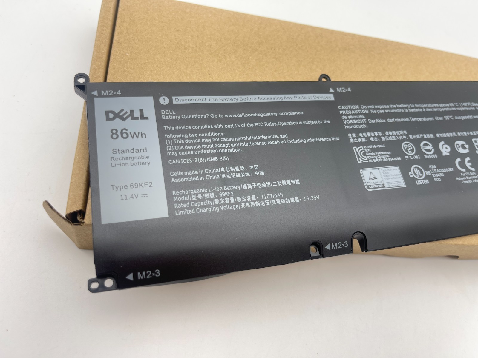 OEM Genuine 86WH 69KF2 Battery For Dell XPS 15 9500 Precision 5550 M59JH M15 M17