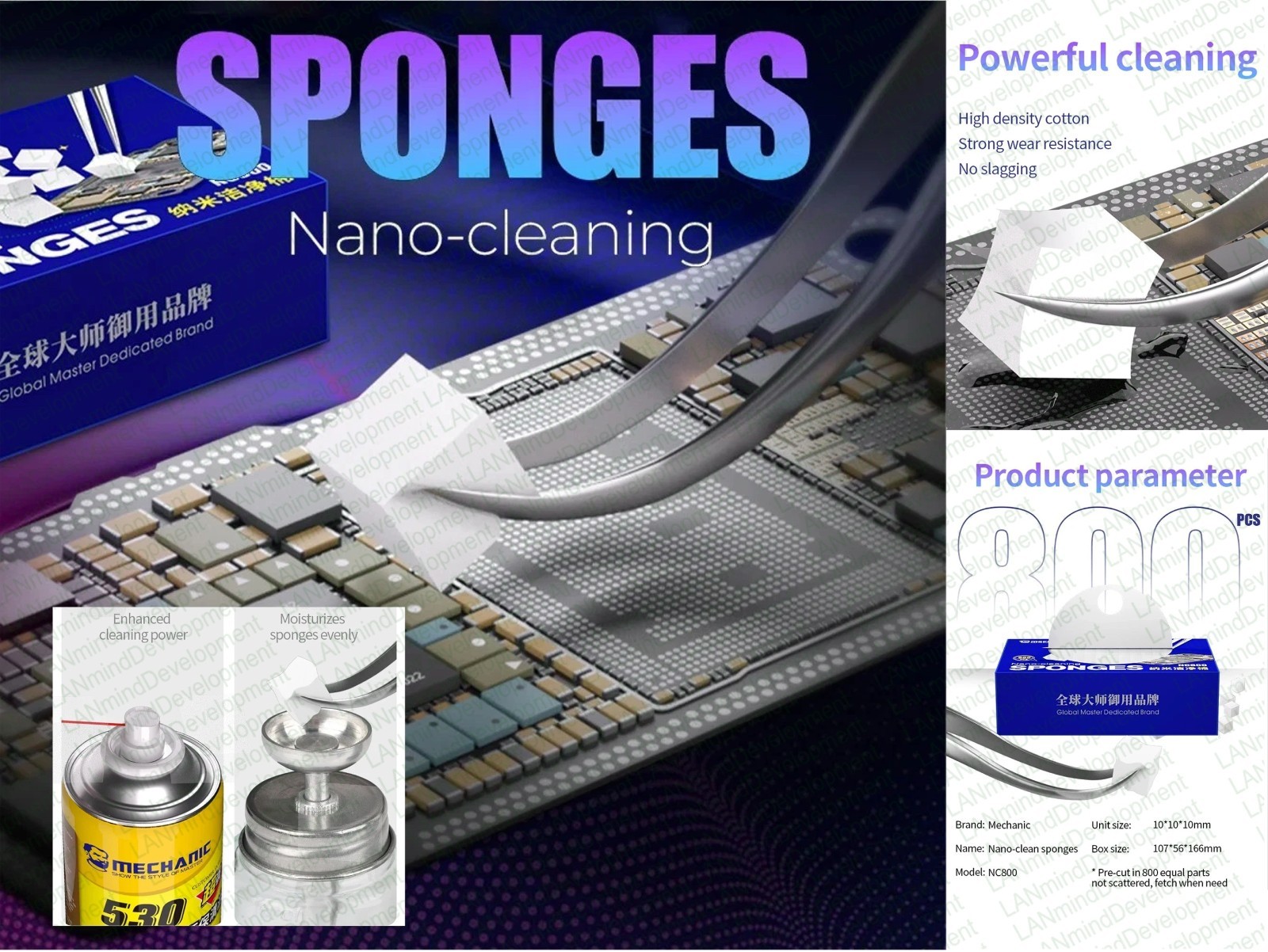 Mechanic NC800 Nano-Cleaning Sponges 800pcs High Density Strong Wear – FREE SHIP