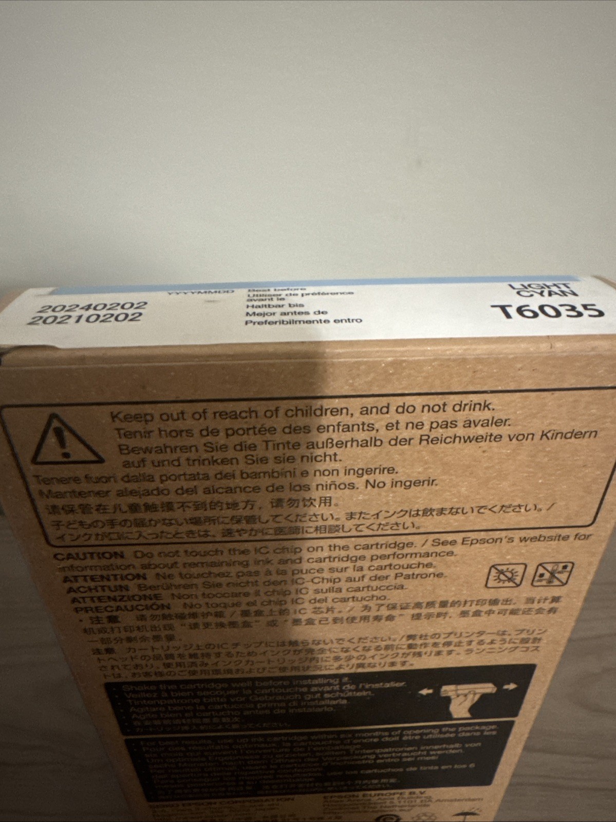 GENUINE EPSON NEW T6035 LIGHT CYAN K3 INK PRO 7800 9800 7880 9880 2024 220ml