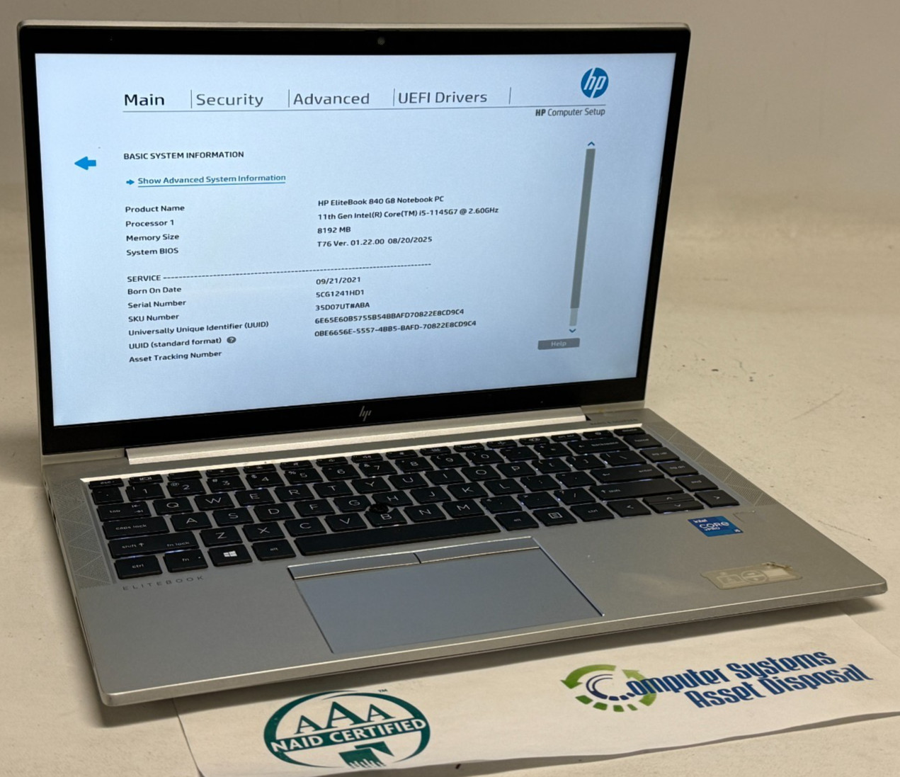 HP EliteBook 840 G8 14″ (i5-1145G7 – 8GB RAM – 256GB SSD – Win11Home)*