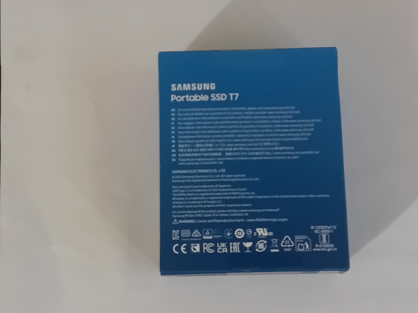 Samsung T7 2TB USB 3.2 Portable SSD -Titan Grey 1,050MB/s w Cable MU-PC2T0T