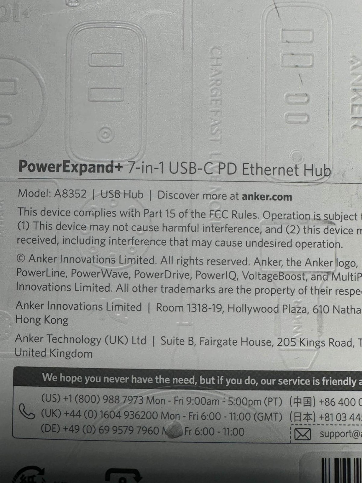 Anker PowerExpand+ 7-in-1 USB-C PD Ethernet Hub A8352 Dock MacBook Air / Pro XPS