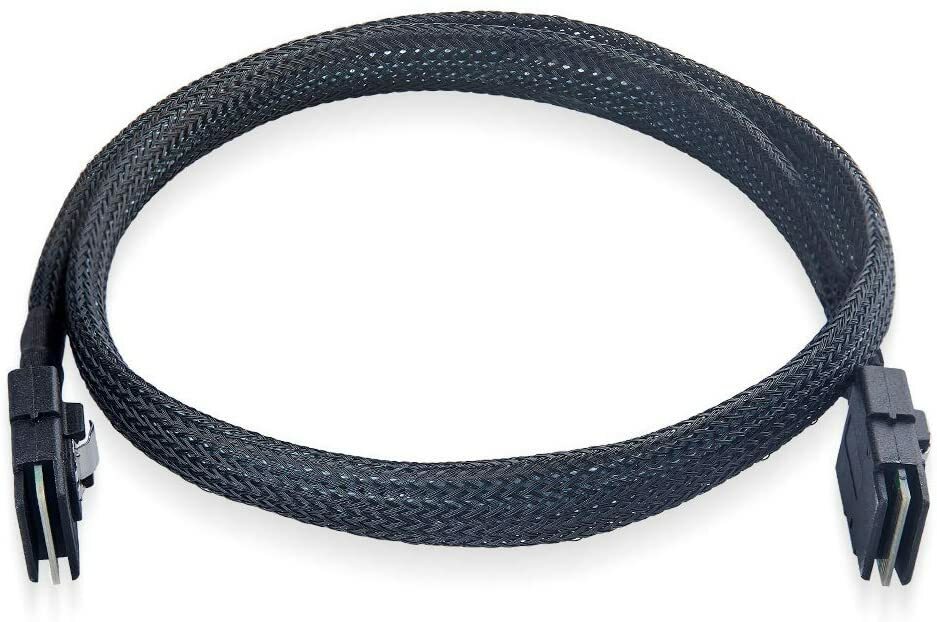 2 Packs 6G Internal Mini SAS SFF-8087 to SFF-8087 Cable 100-Ohms 0.5-m(1.6ft)
