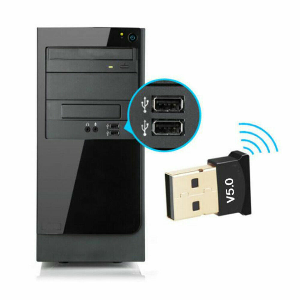 Real Bluetooth 5.0 USB Adapter Wireless Dongle For Desktop Laptop Windows PC TV