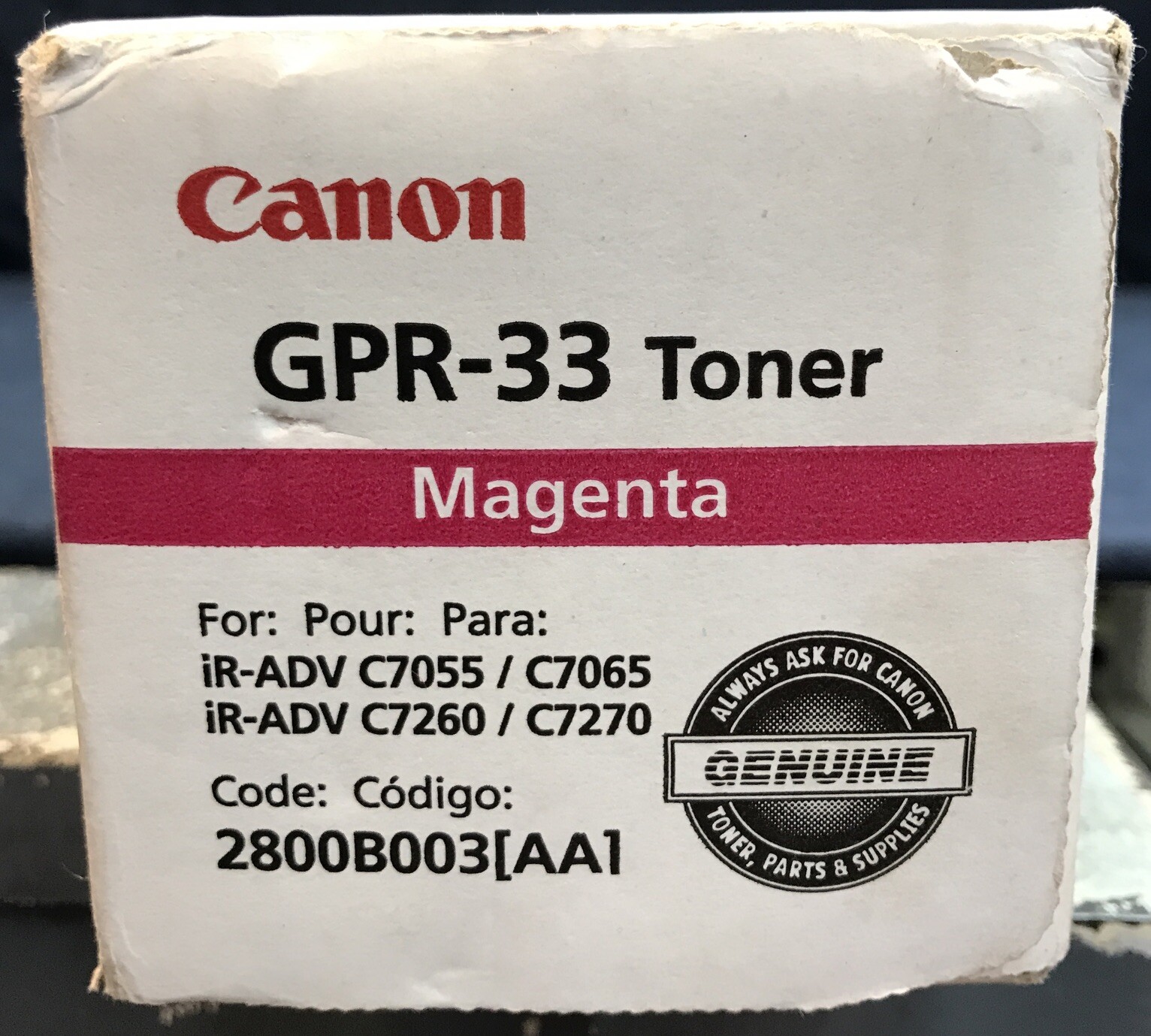 Genuine Canon GPR-33 TONER 2800B003AA – MAGENTA