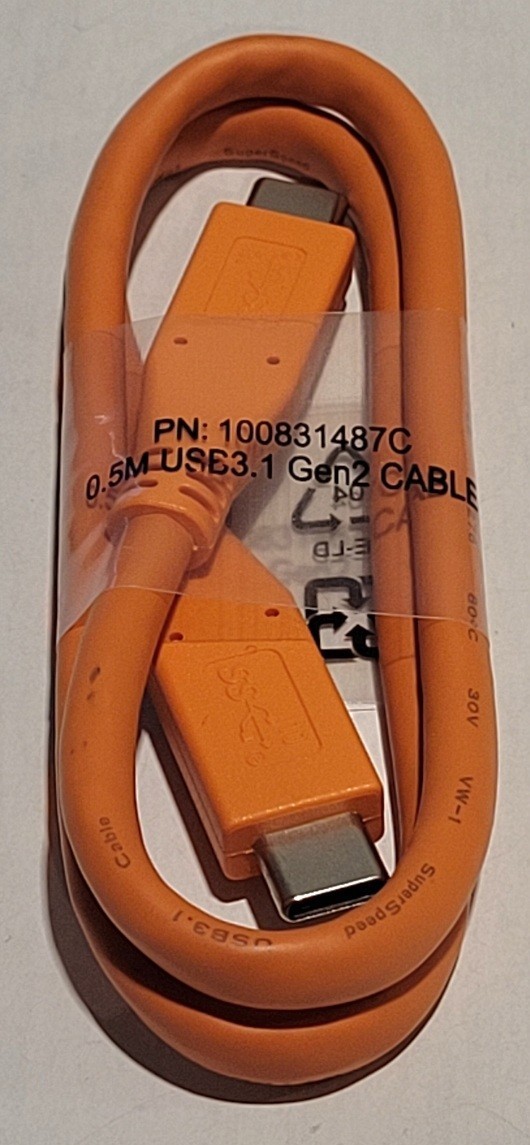 LaCie NEW Genuine Orange USB-C to USB-C Cable appx. 19″/ 0.5m long