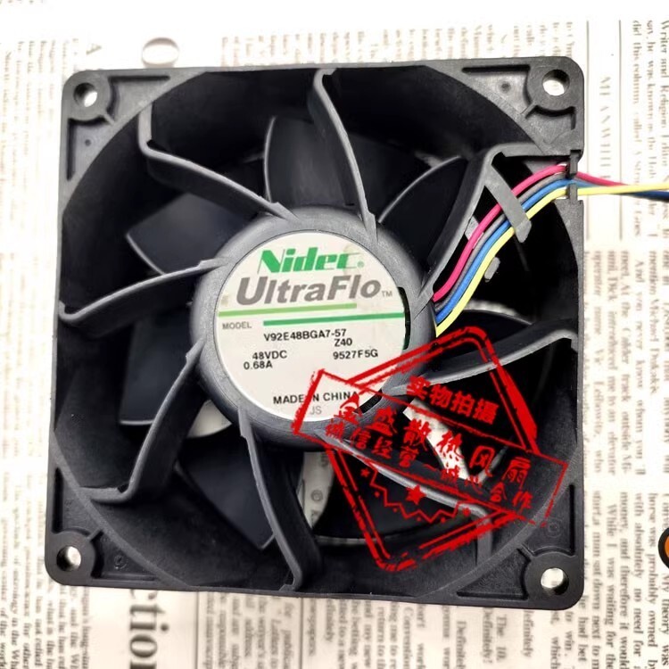 NIDEC V92E48BGA7-57 DC48V 0.68A 9CM 4-Wire Inverter Cooling Fan