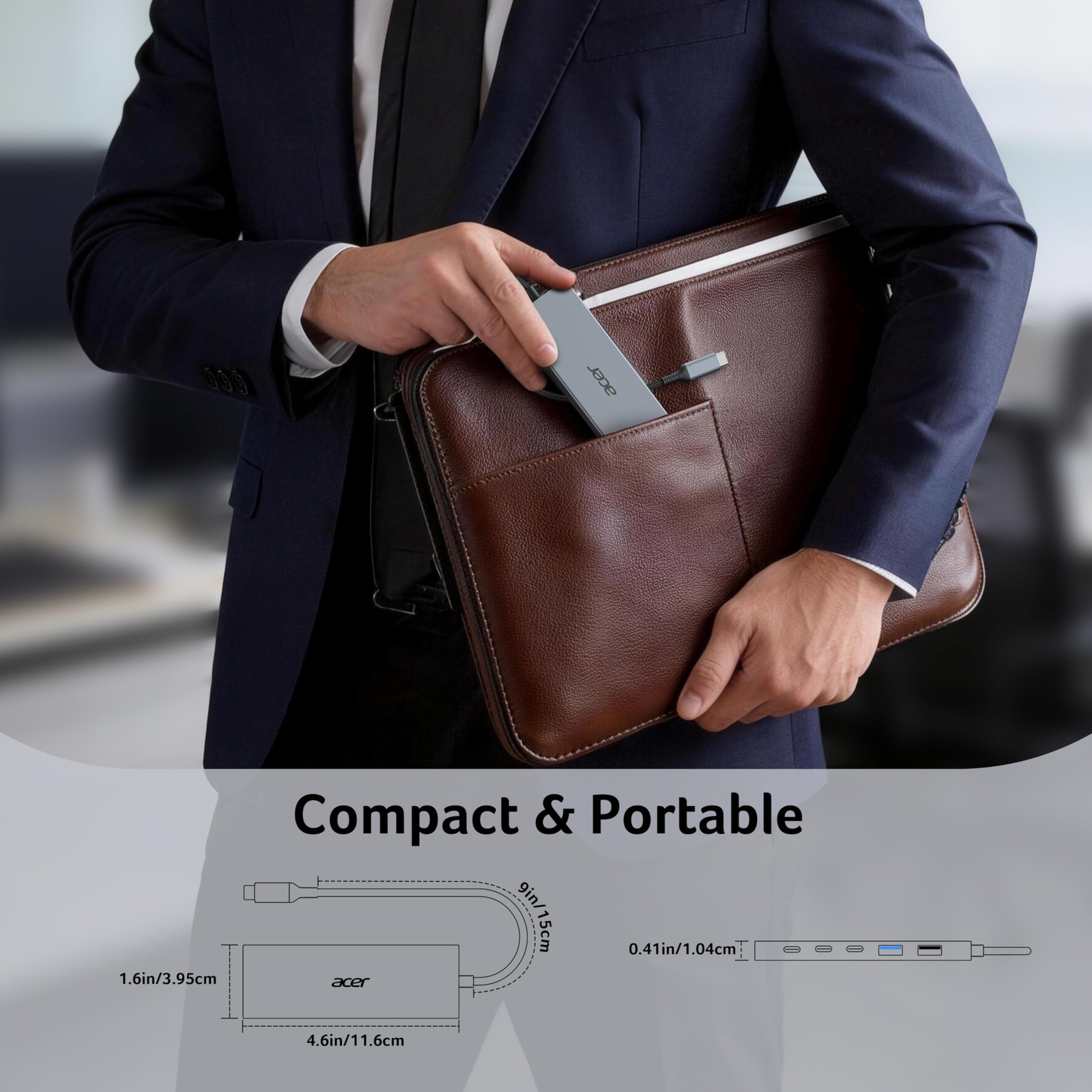 Acer 6 in 1 USB C Hub 10Gbps USB C to HDMI Adapter 4K@60Hz 2×USB C 3.2 1×USB A
