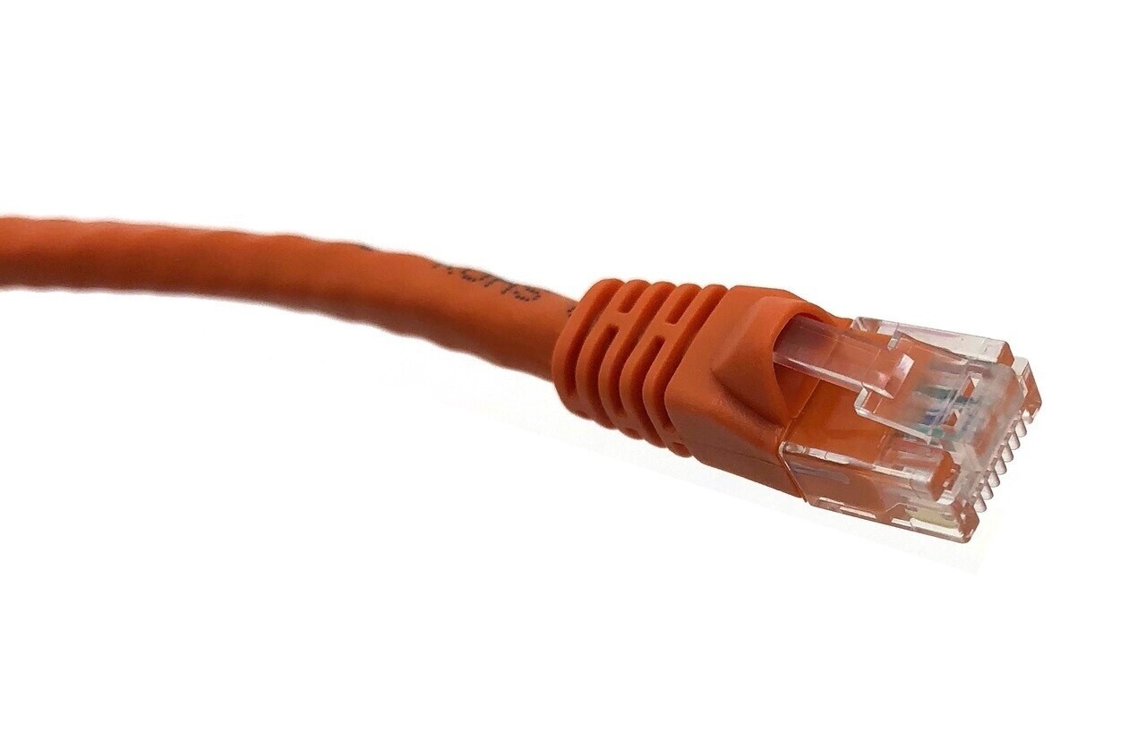 5 PACK LOT 0.5FT CAT6 Ethernet Patch Cable Orange RJ45 550Mhz UTP 0.15M