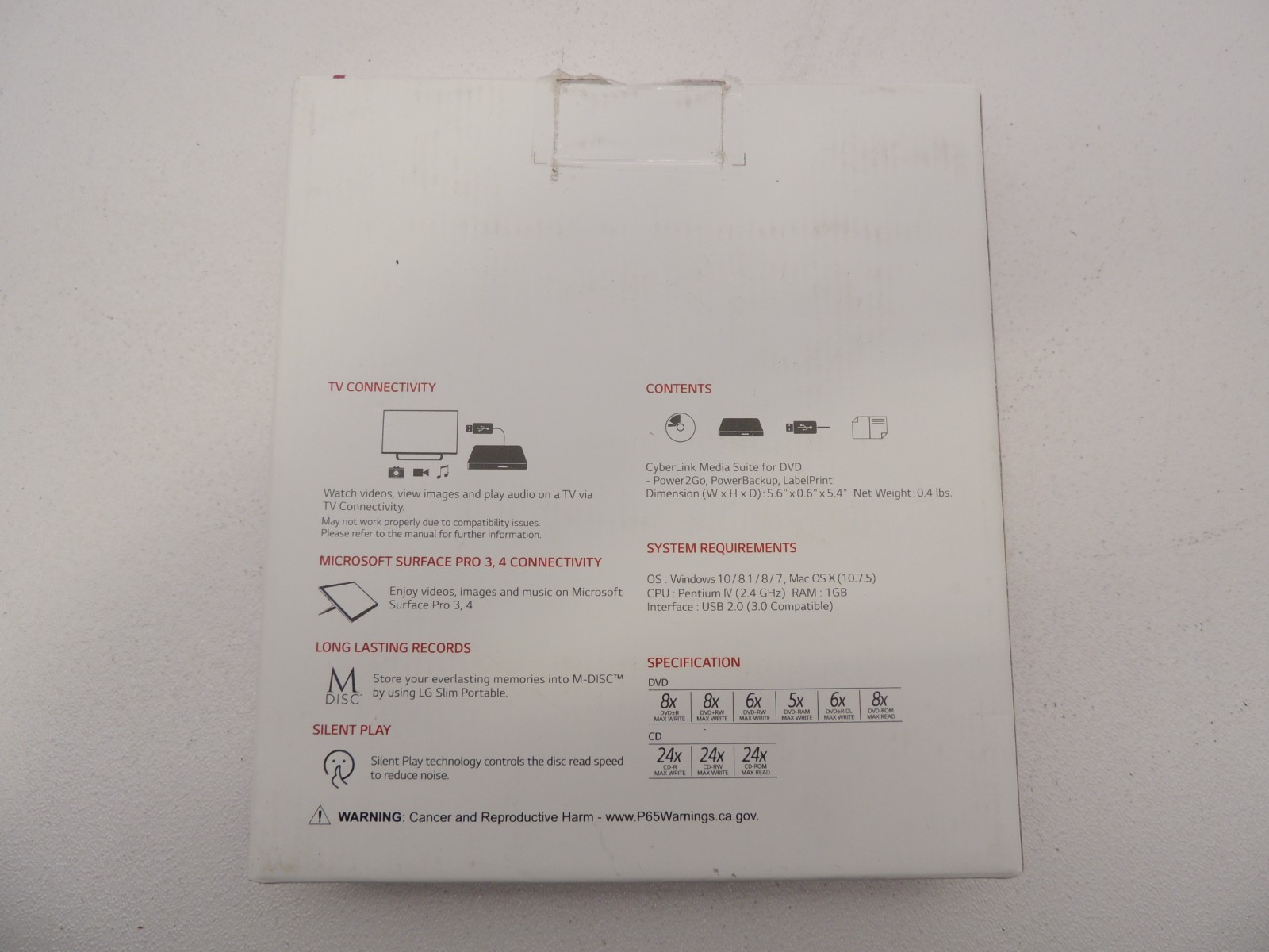 New Open LG GP65NB60 Ultra-Slim Portable External USB DVD Burner and Drive