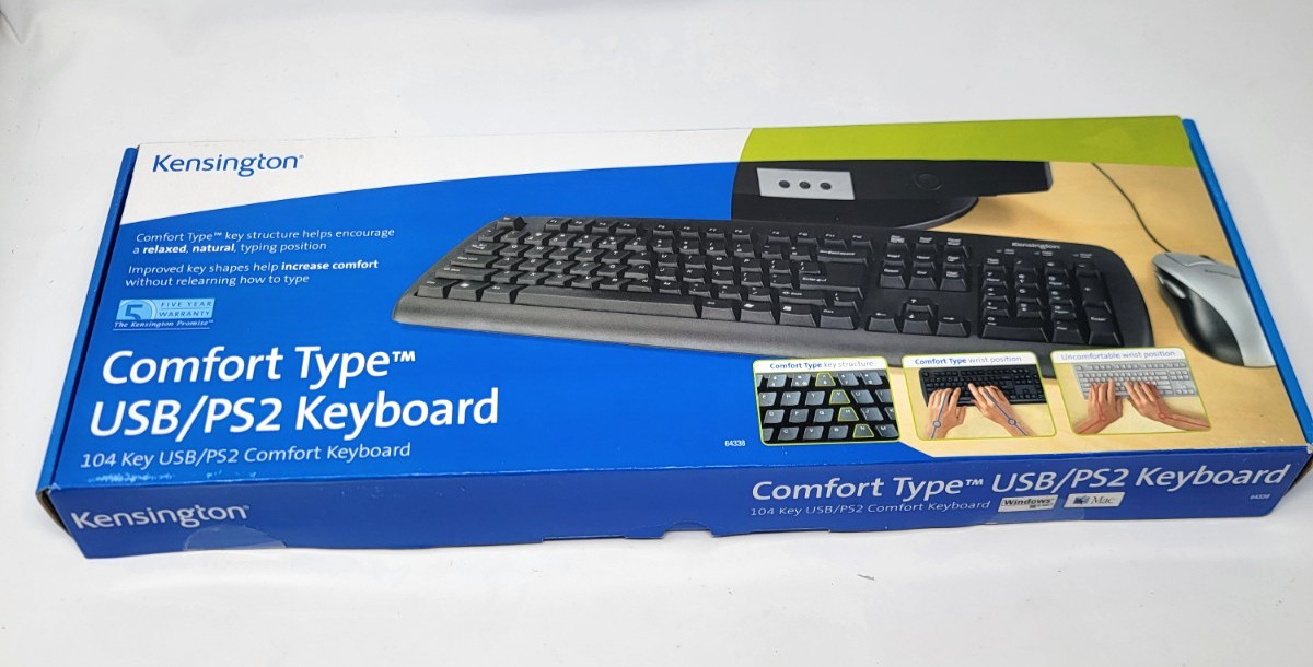 Kensington Comfort Type USB Keyboard MODEL# K64338B NEW SEALED