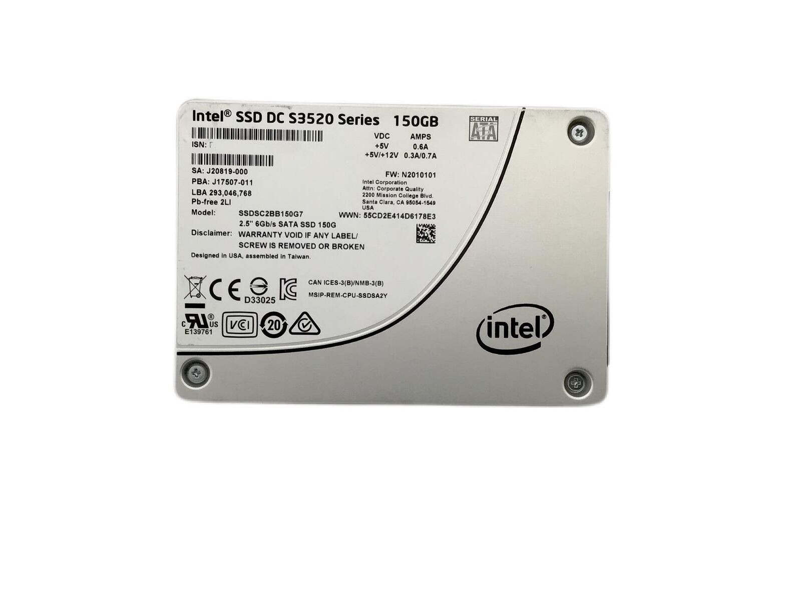 INTEL SATA SSD 1.6TB 800GB 400GB 300GB 240GB 2.5 Solid State Drive 6Gbps lot