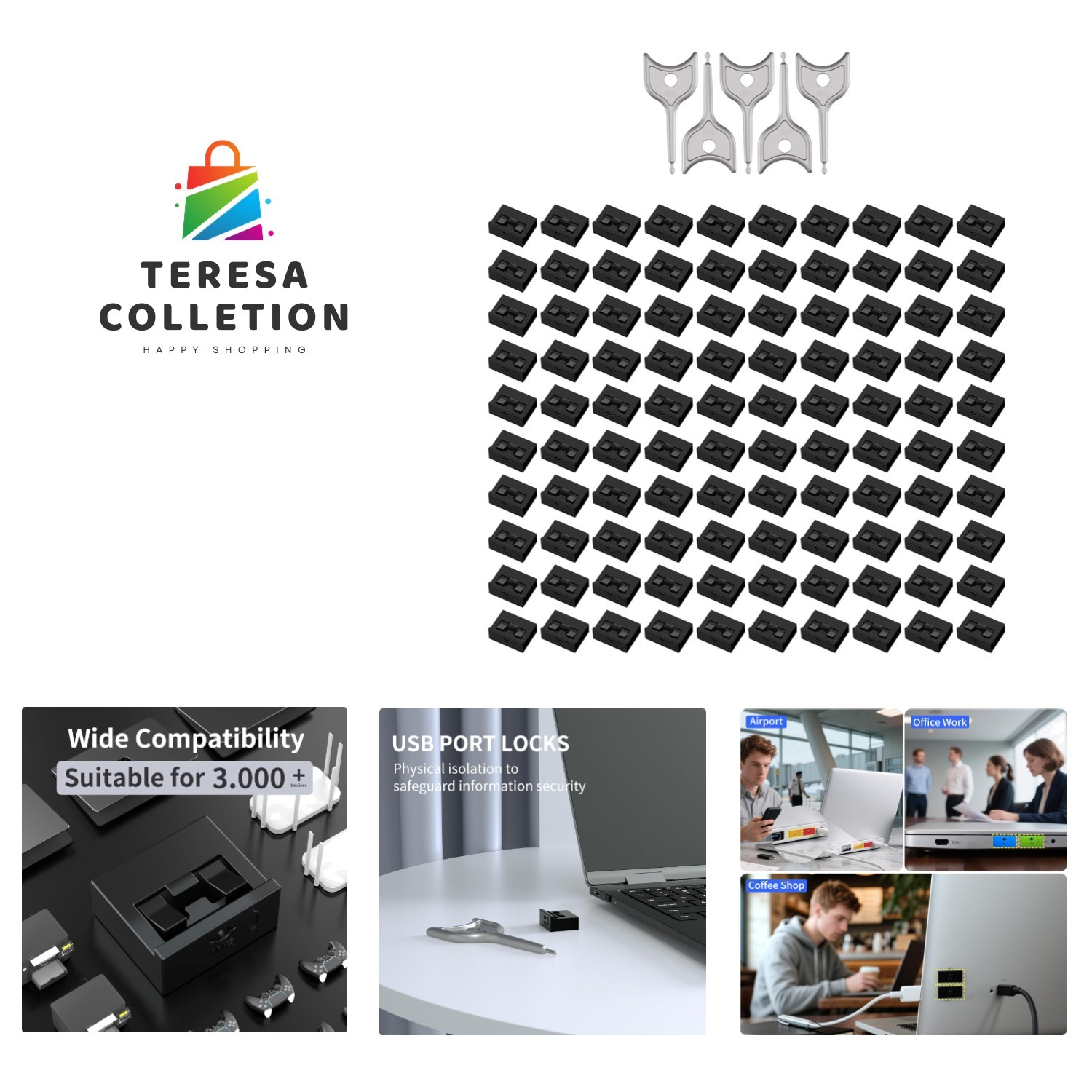 Dust & Moisture Resistant USB-A Blockers (100PCS) – Protects Against Hacking