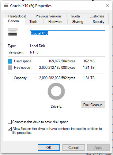 Crucial X10 2TB External SSD USB-C 3.2 Gen2x2 CT2000X10SSD9 2100MB/s Portable