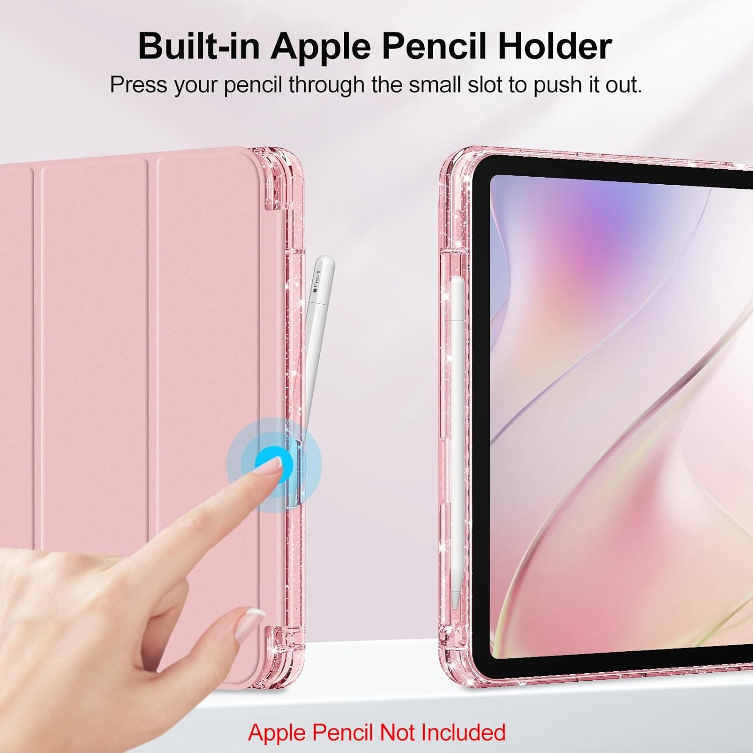 Slim Case for iPad (A16) 11th Gen / iPad 10th Gen Glittering Sparkly Stand Cover