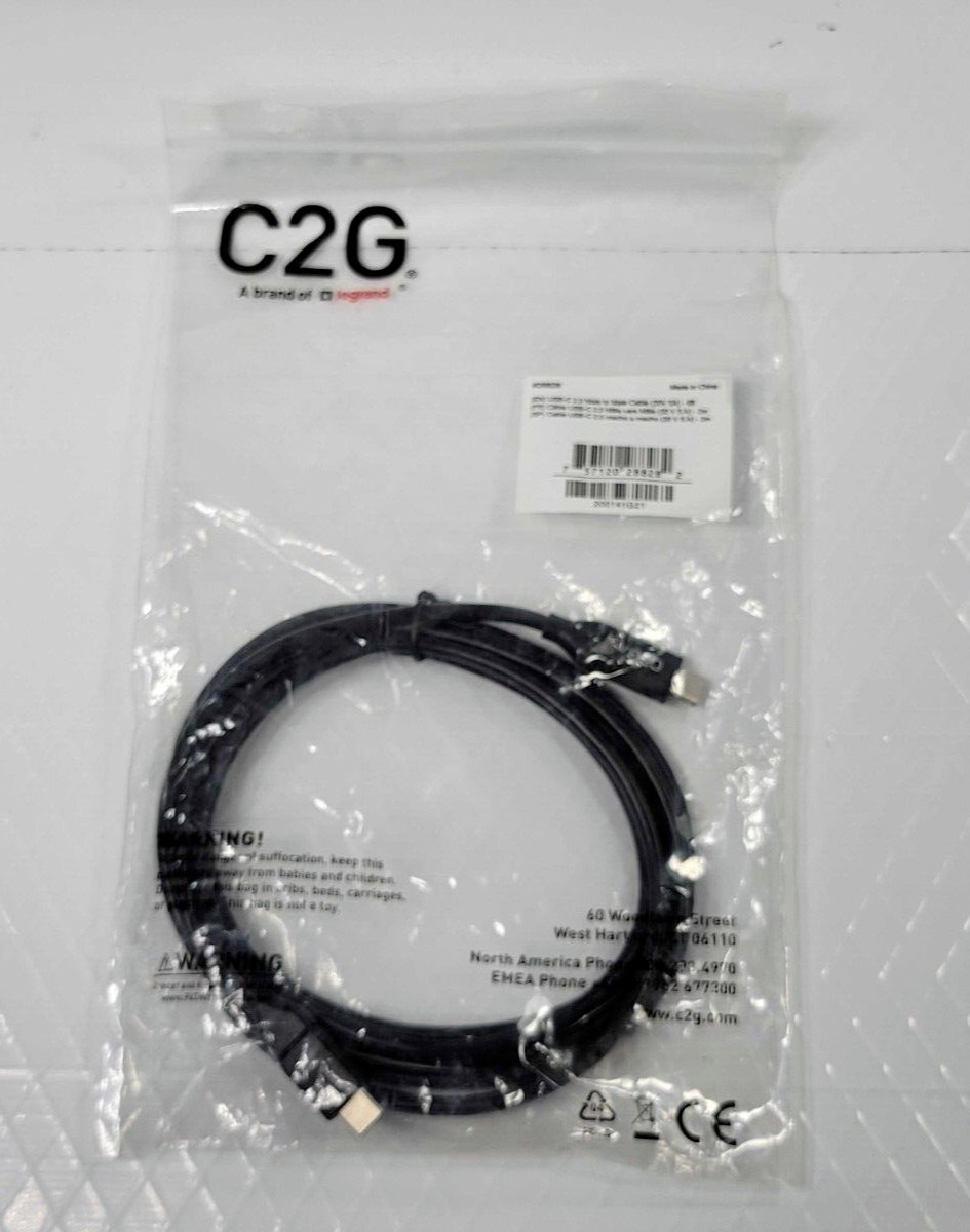 C2G 6ft USB C to USB C Data Transfer Cable – USB 2.0 5A