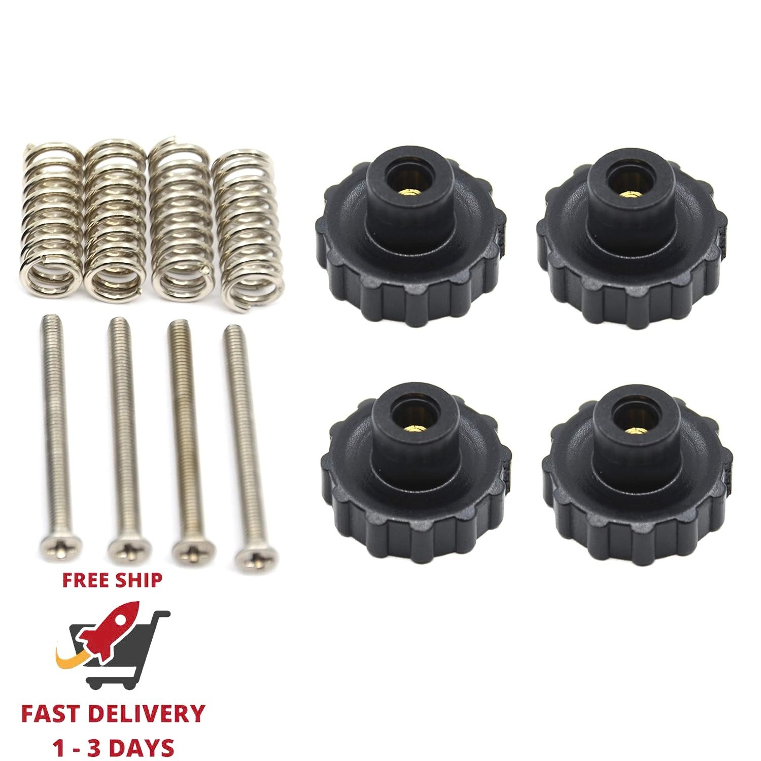 4 tuercas niveladoras de giro manual mejoradas de 22 mm de diámetro, 4 resortes