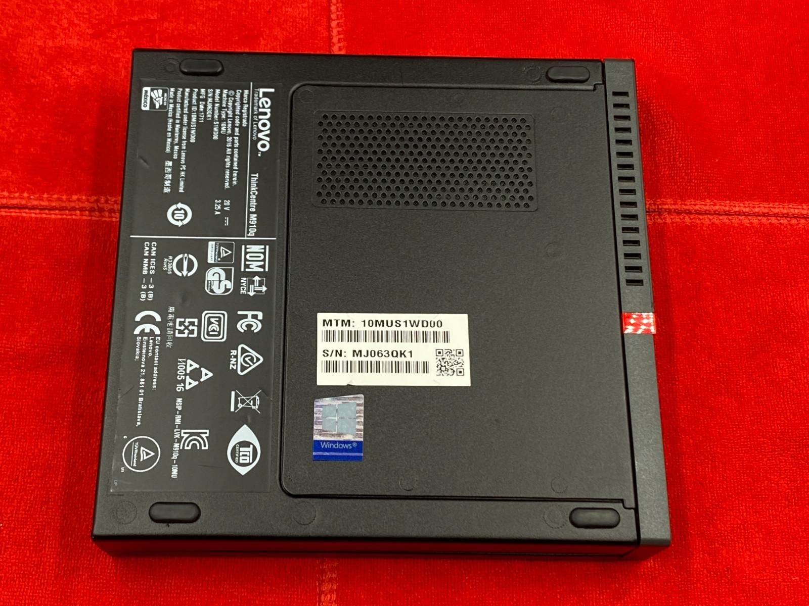 LENOVO THINKCENTRE M910q TINY i7-7700T 8GB RAM 250GB SSD WINDOWS 11 WiFi+CHARGER