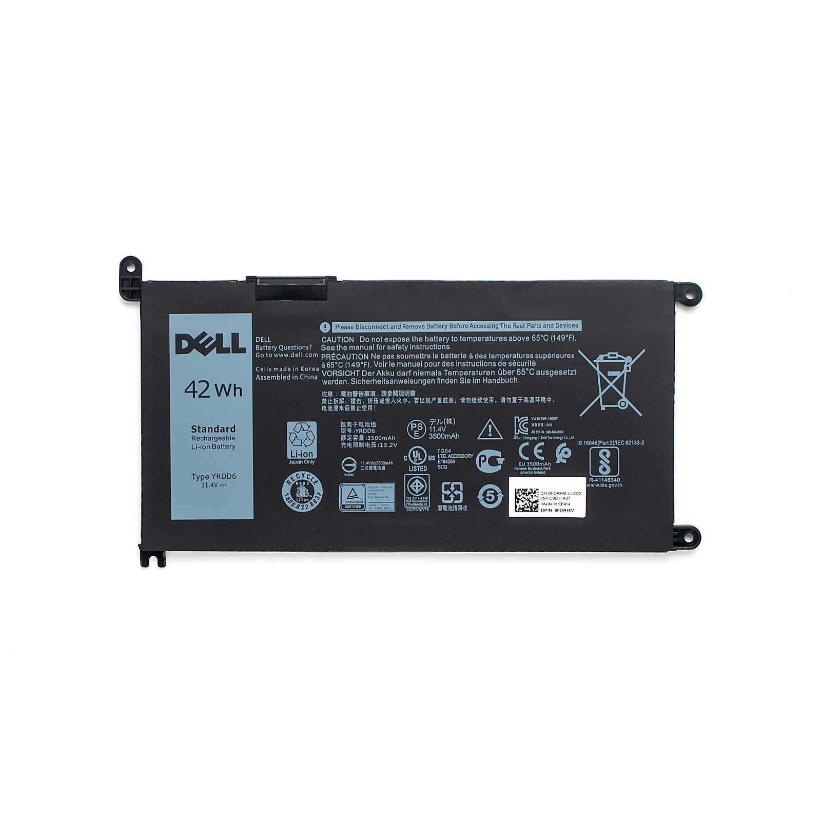 Original YRDD6 42Wh Battery For Dell Inspiron 15 3000 5000 3583 3593 5582 5584