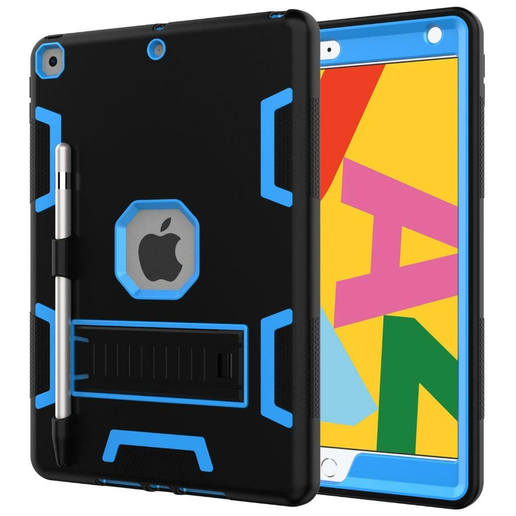 Military Shockproof Heavy Duty Rubber Hybrid Stand Case For iPad 10.2 2019 7th