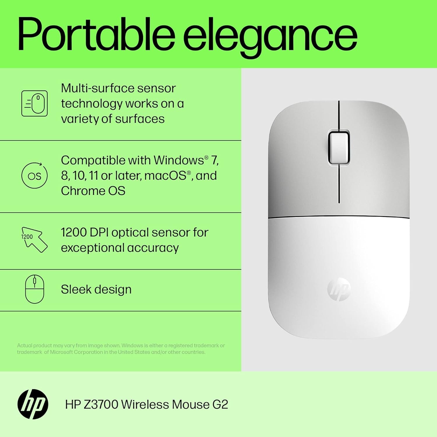 New HP Z3700 Wireless Mouse Ceramic White 681S1AA#ABL Genuine USA Seller