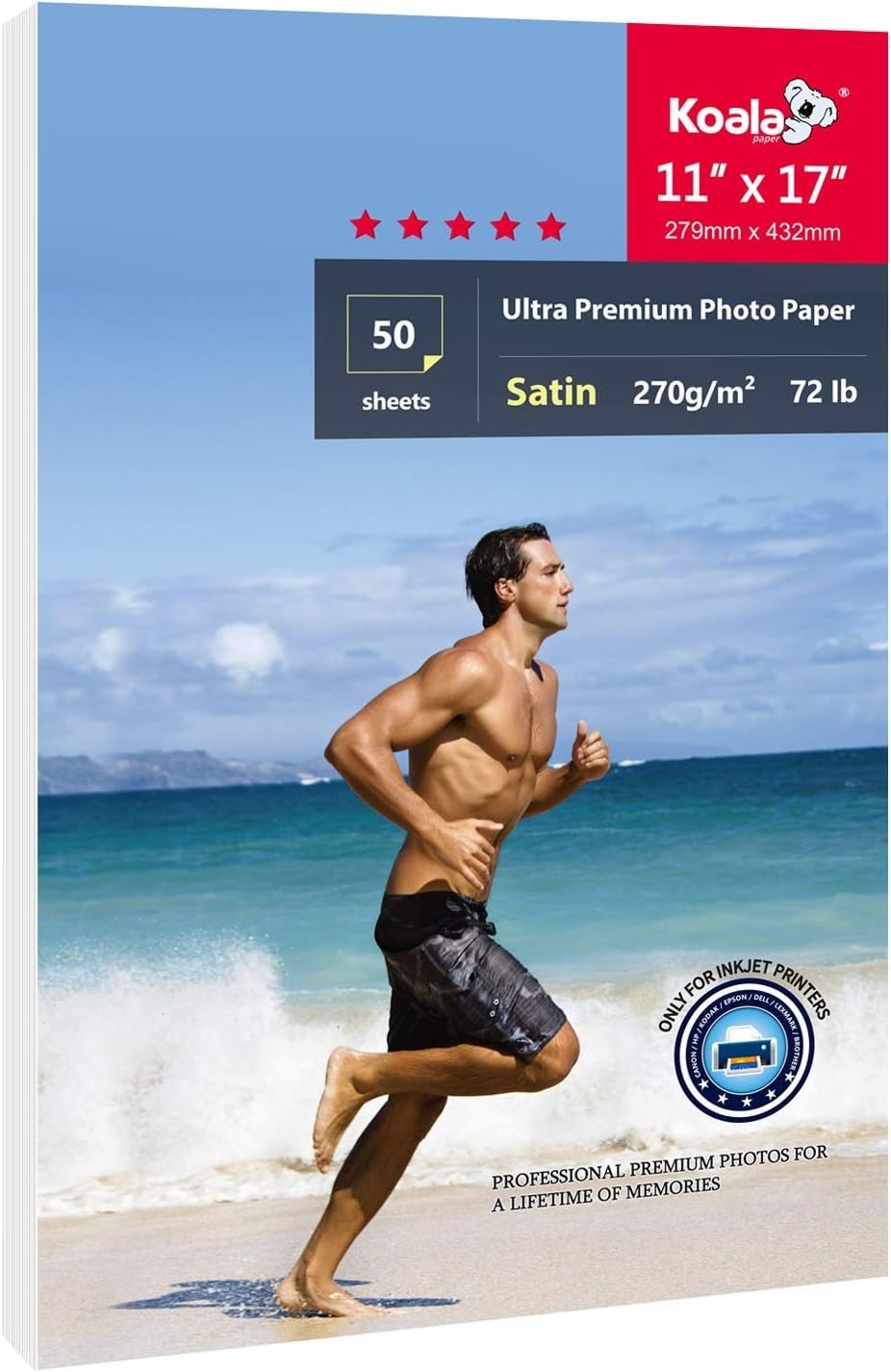 Koala Ultra Photo Paper 11×17 In Satin Photo Printer Paper for Inkjet Printe…